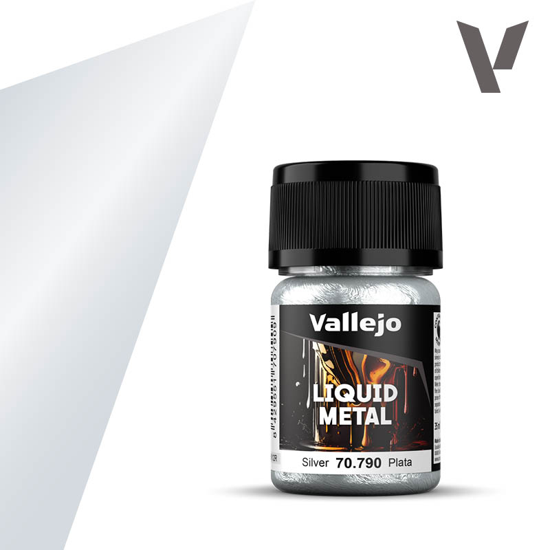 Vallejo 70.790 Liquid Metal Strieborná vysokolesklá airbrush farba 35 ml