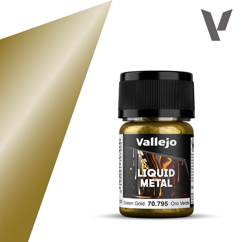 Vallejo 70.795 Liquid Metal Zlatá vysokolesklá airbrush farba 35 ml