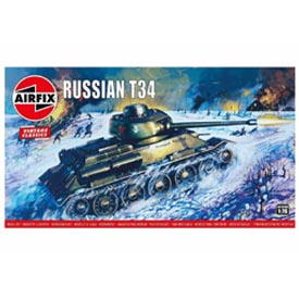 Airfix Russian T34 Medium Model Set tanku 1:76,  58 dielov