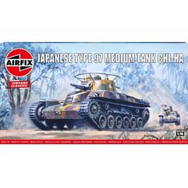 Airfix Japanese Type 97 Medium Tank Chi-Ha Model Set tanku 1:76,  68 dielov