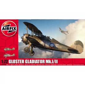 Airfix Gloster Gladiator Mk.I/Mk.II Model Set lietadlo 1:72, 51 dielov