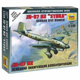 Zvezda Wargames (WWII) Junkers JU-87 Stuka Model Set lietadla 1:144, 8 dielov