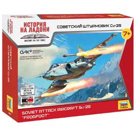 Zvezda Wargames (WWII) Soviet Attack Aicraft Su-25 "Frogfoot" Model Set lietadla 1:144, 23 dielov