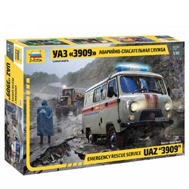 Zvezda Emergency Service UAZ "3909" Model Set auta 1:43, 66 dielov