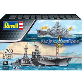 Revell Pacific Warriors - USS Fletcher & USS Indianapolis Model Set dvoch lodí 1:700, 209 dielov + farby + lepidlo + štetec