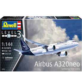 Revell Airbus A320 Neo Lufthansa "NEW LIVERY" Model Set lietadlo 1:144, 38 dielov